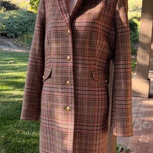 Joules Wool Tweed Trench Women US14 UK18 NWT